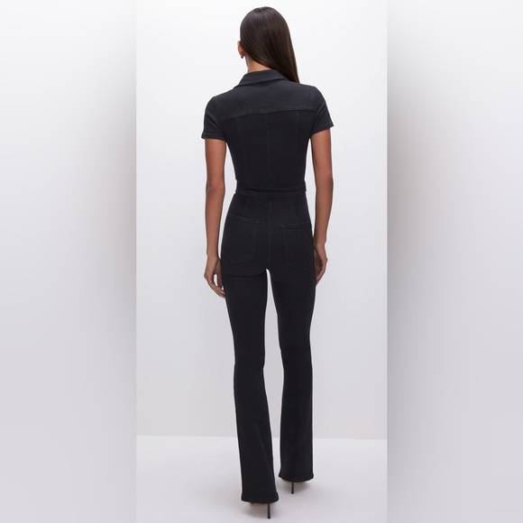 Good American FIT FOR SUCCESS BOOTCUT BLACK JUMPSUIT Women’s size  0 - Picture 2 of 11